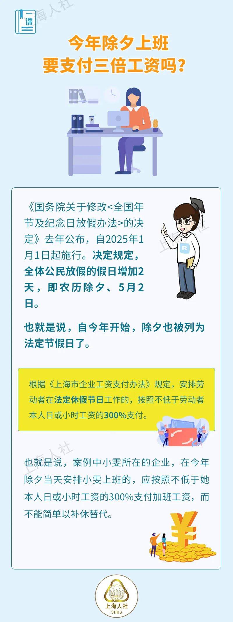 除夕至初三加班享三倍工资福利，职场人士注意加班福利政策