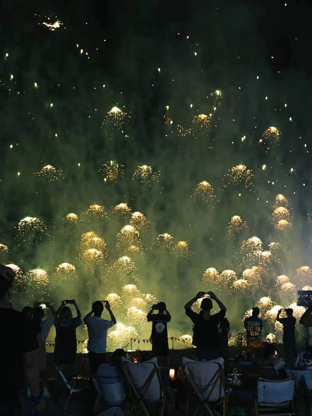 水母烟花盛宴，万枚烟花共舞夜空震撼瞬间