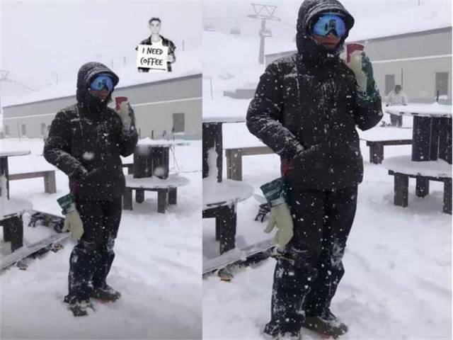 梁朝伟日本滑雪之旅，偶遇62岁巨星